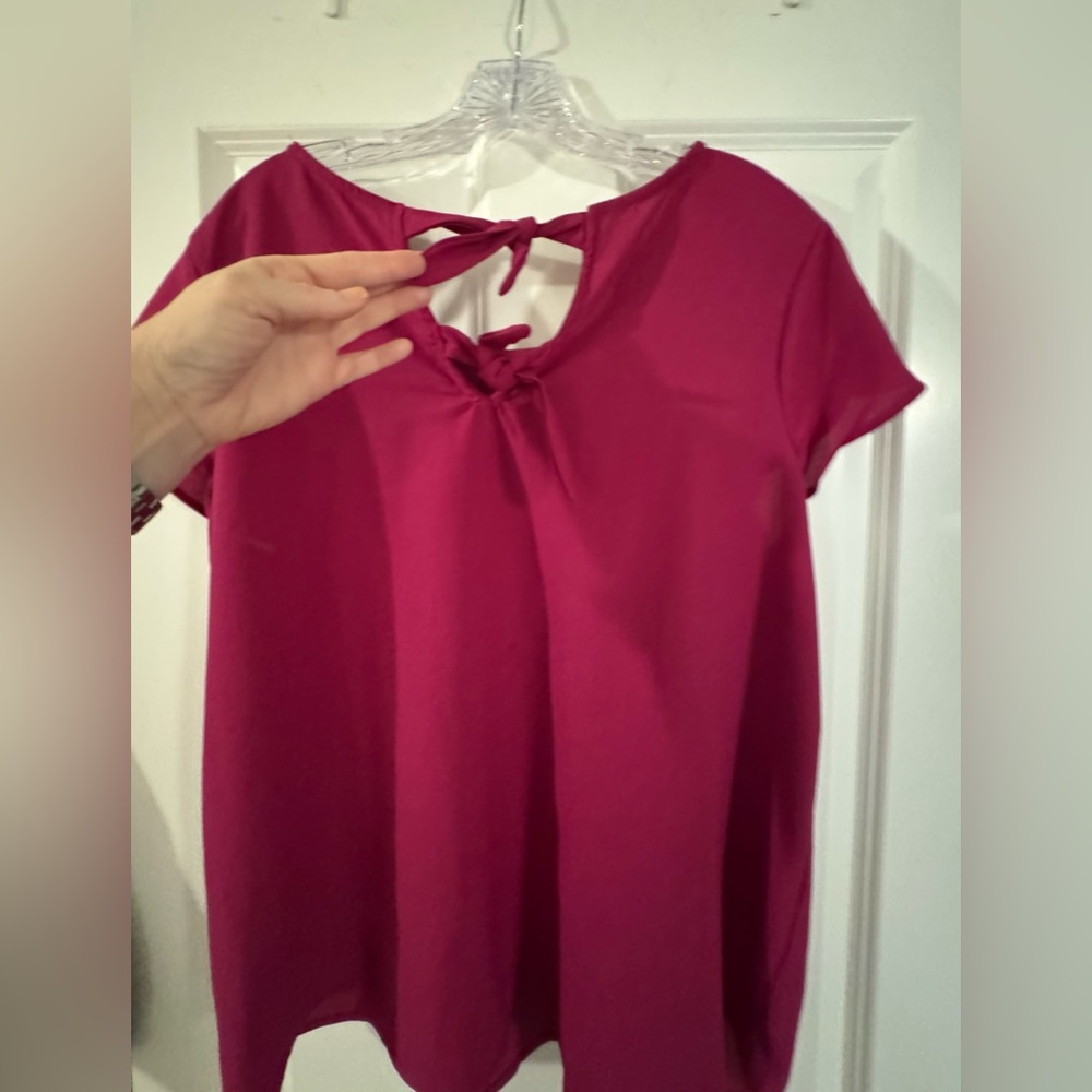 Torrid Fuchsia Ruffle Sleeve Blouse - Picture 2 of 4